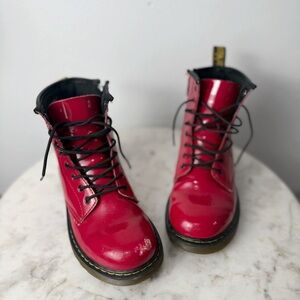 Dr Martens 1460J Women’s Red Leather Ankle Boots Size US 5 Doctor Martins Doc